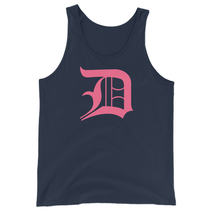 Detroit 'Old English D' Tank Top (Rhodochrosite Pink) | Unisex Jersey