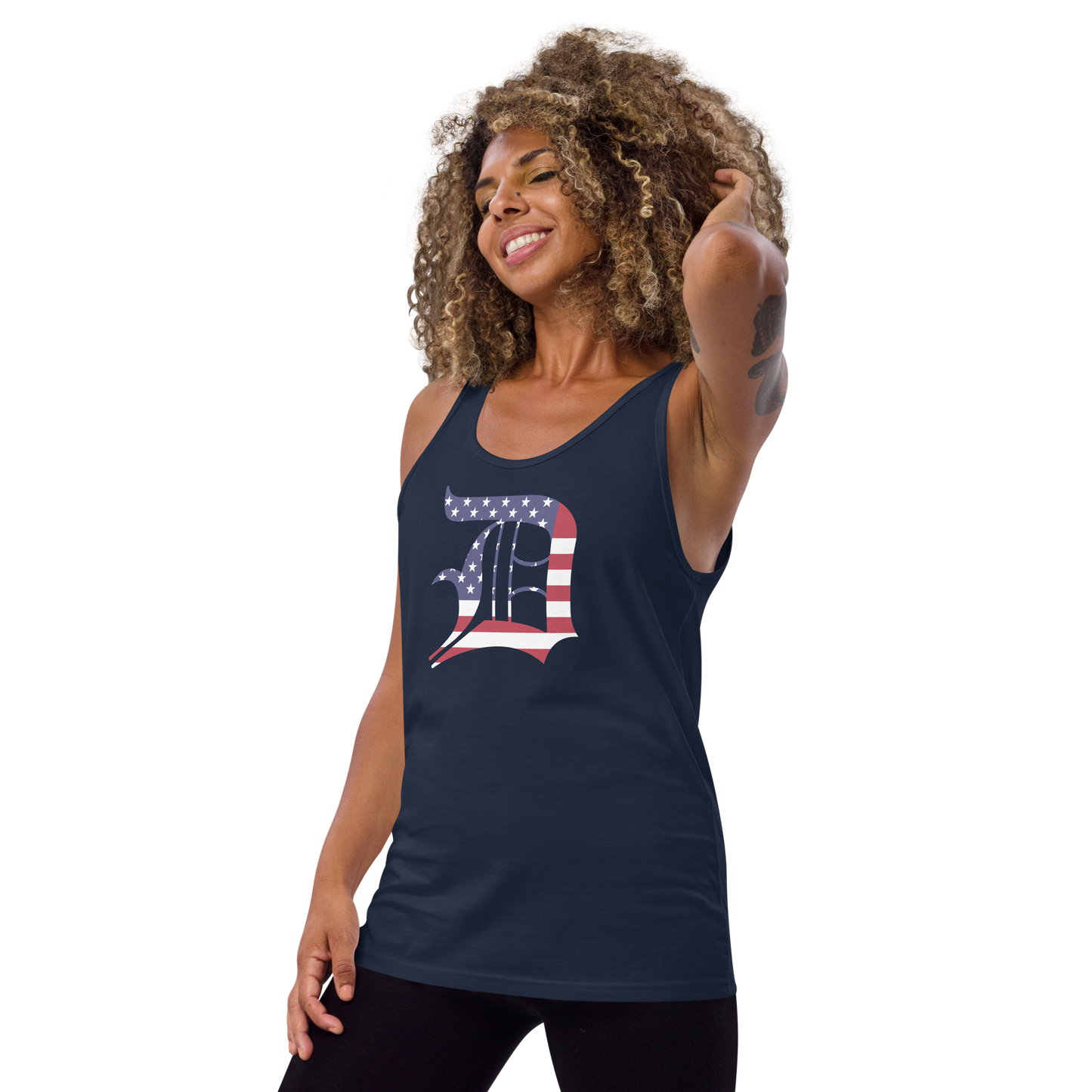 Detroit 'Old English D' Tank Top (Patriotic Edition) | Unisex Jersey