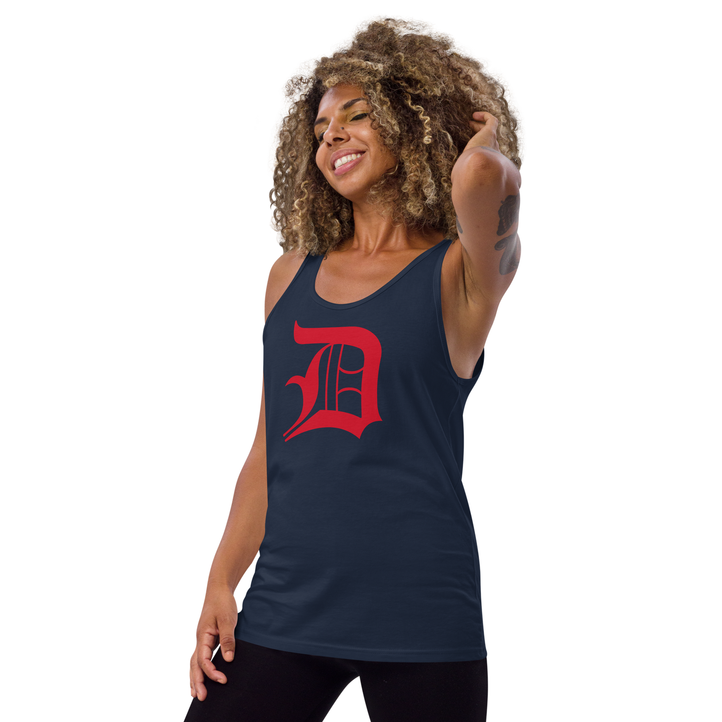 Detroit 'Old English D' Tank Top (Aviform Red) | Unisex Jersey