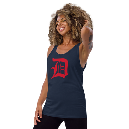 Detroit 'Old English D' Tank Top (Aviform Red) | Unisex Jersey