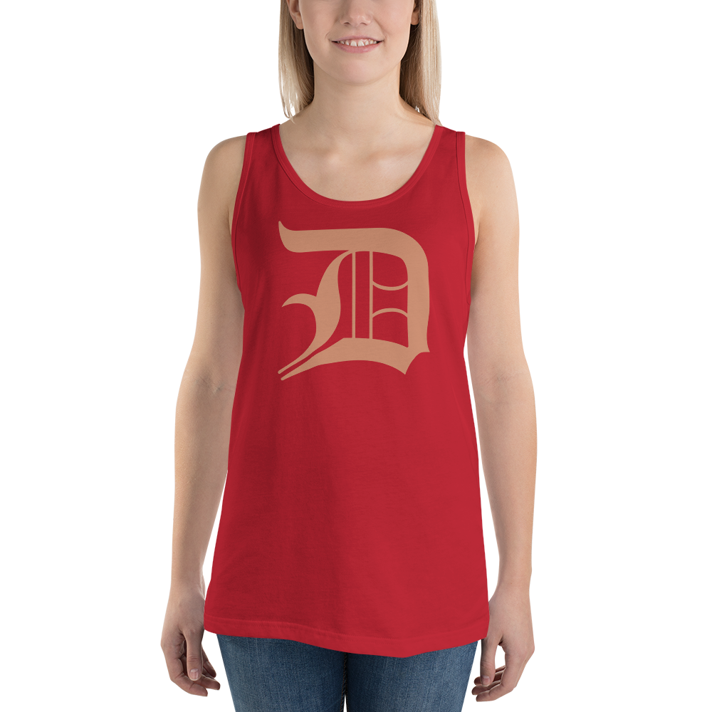 Detroit 'Old English D' Tank Top (Copper Color) | Unisex Jersey