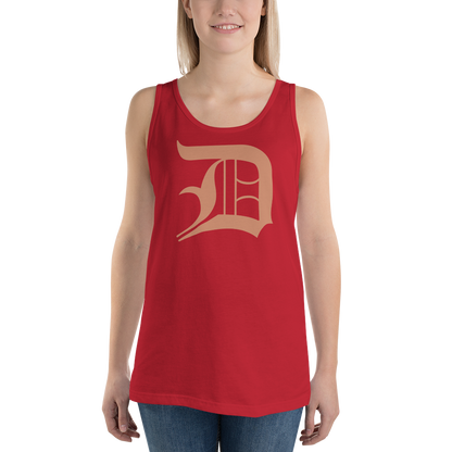 Detroit 'Old English D' Tank Top (Copper Color) | Unisex Jersey