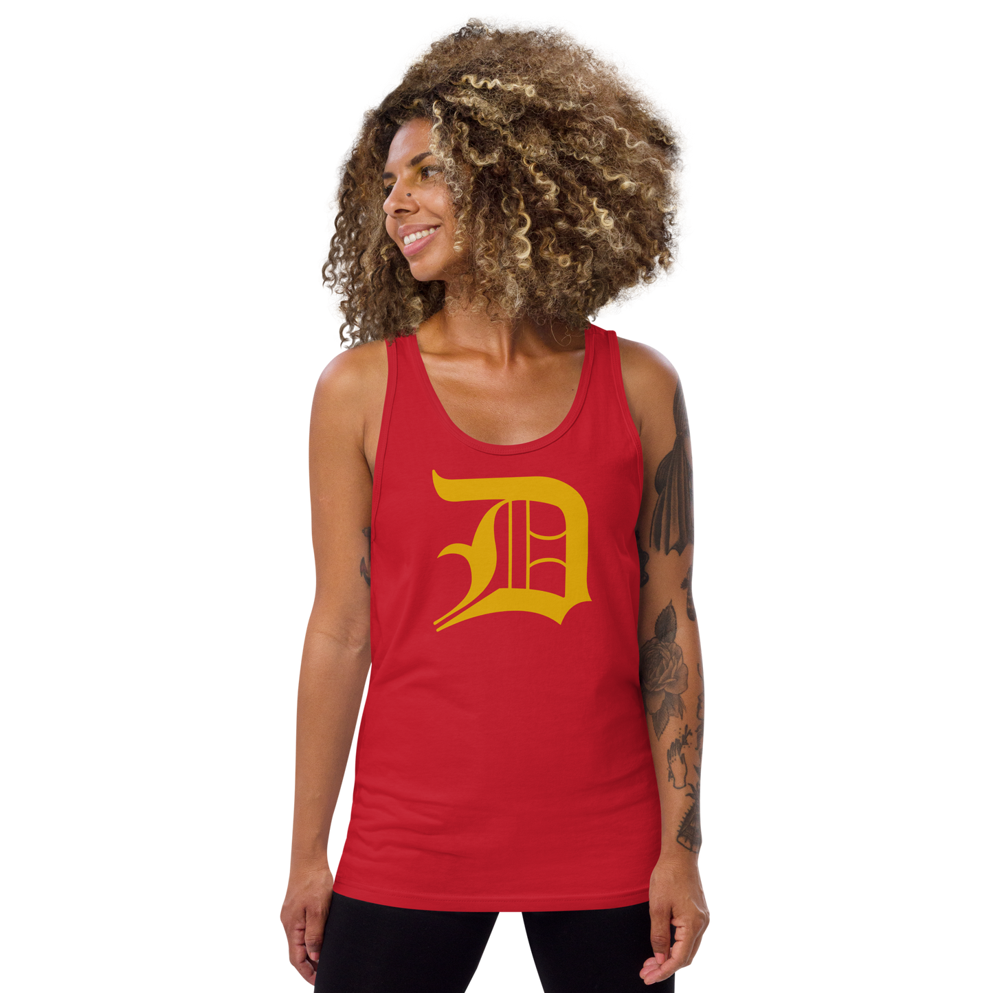 Detroit 'Old English D' Tank Top (Gold) | Unisex Jersey