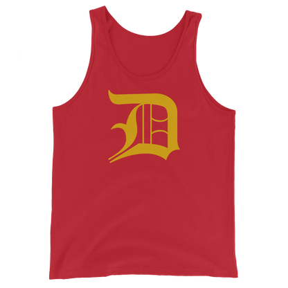 Detroit 'Old English D' Tank Top (Gold) | Unisex Jersey