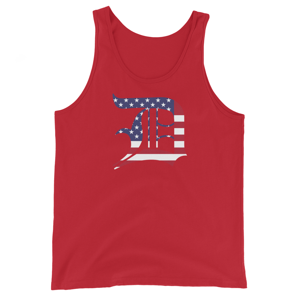 Detroit 'Old English D' Tank Top (Patriotic Edition) | Unisex Jersey