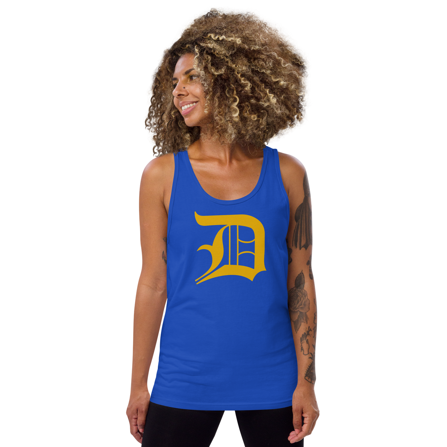 Detroit 'Old English D' Tank Top (Gold) | Unisex Jersey