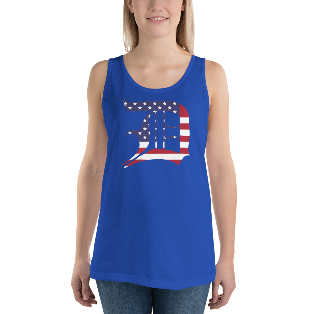 Detroit 'Old English D' Tank Top (Patriotic Edition) | Unisex Jersey