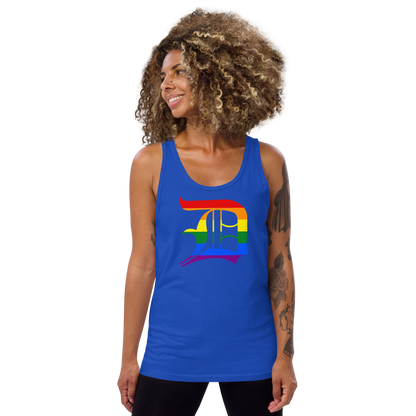 Detroit 'Old English D' Tank Top (Rainbow Pride Edition) | Unisex Jersey