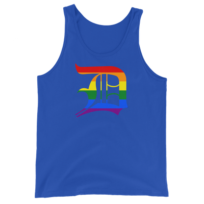 Detroit 'Old English D' Tank Top (Rainbow Pride Edition) | Unisex Jersey