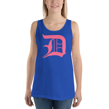 Detroit 'Old English D' Tank Top (Rhodochrosite Pink) | Unisex Jersey