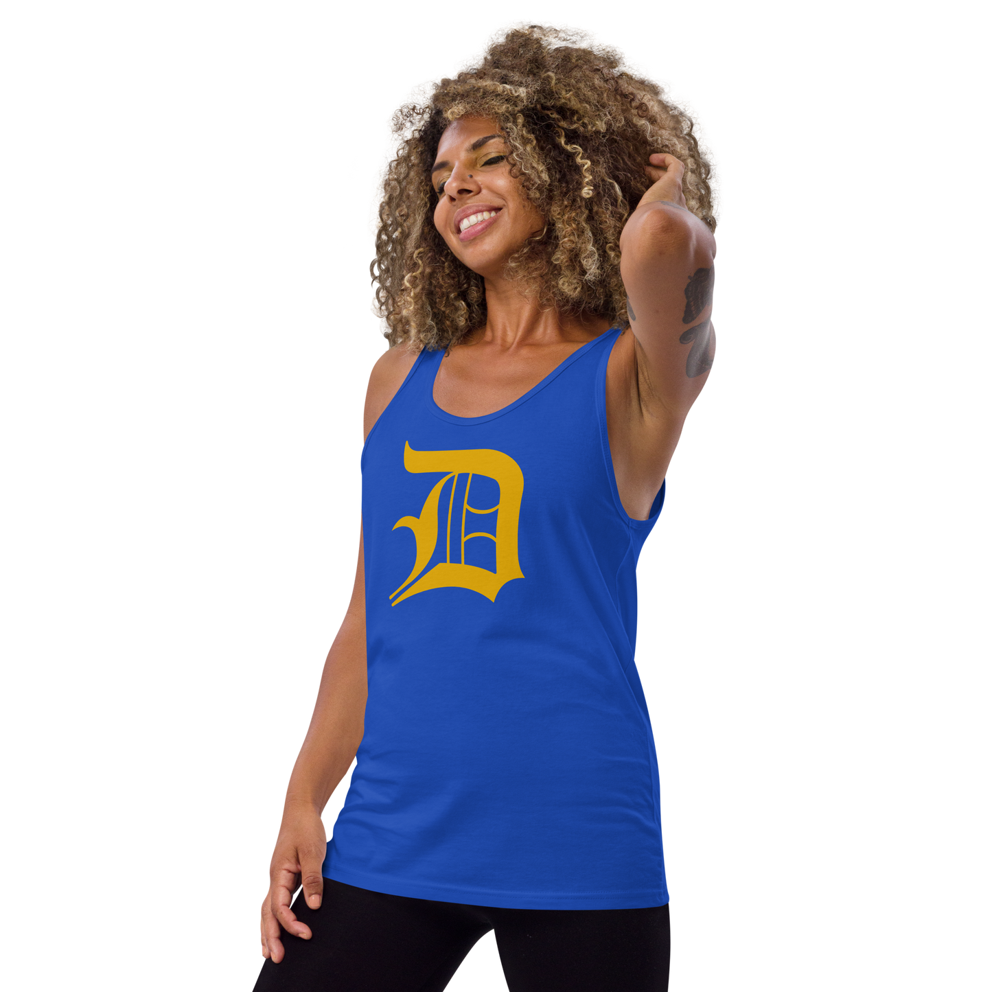 Detroit 'Old English D' Tank Top (Gold) | Unisex Jersey