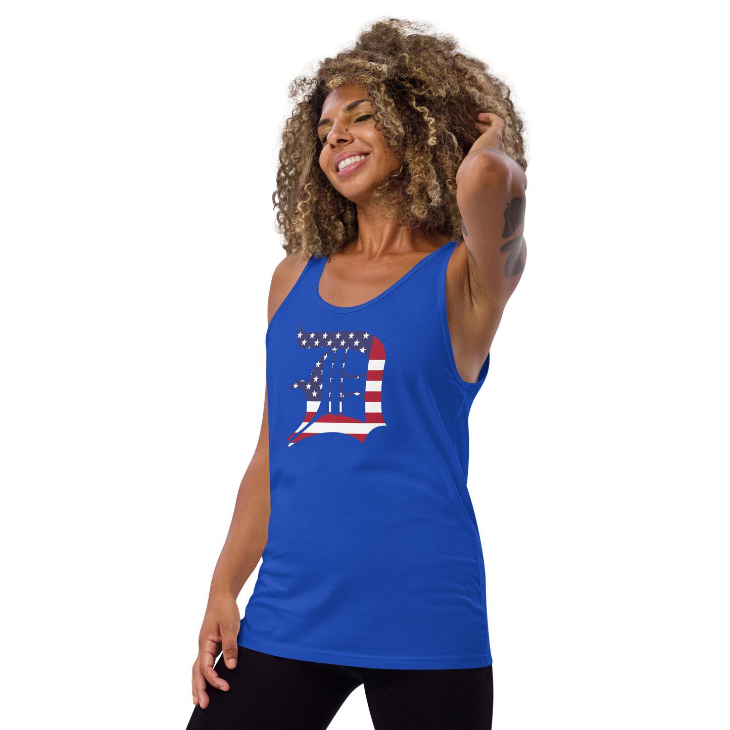 Detroit 'Old English D' Tank Top (Patriotic Edition) | Unisex Jersey