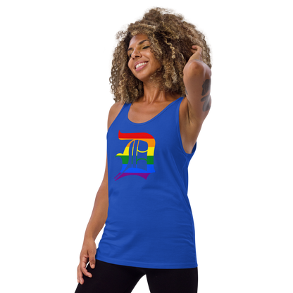 Detroit 'Old English D' Tank Top (Rainbow Pride Edition) | Unisex Jersey