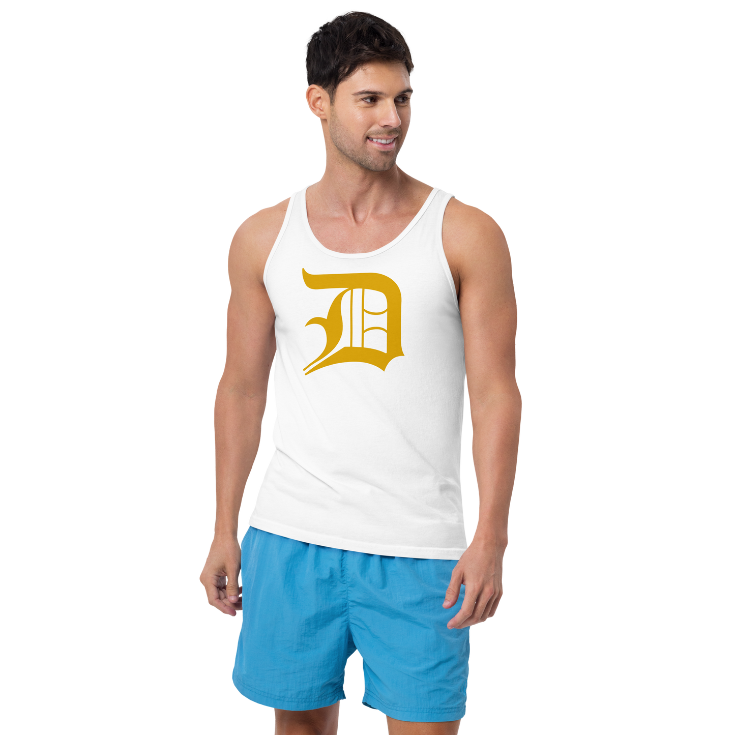 Detroit 'Old English D' Tank Top (Gold) | Unisex Jersey