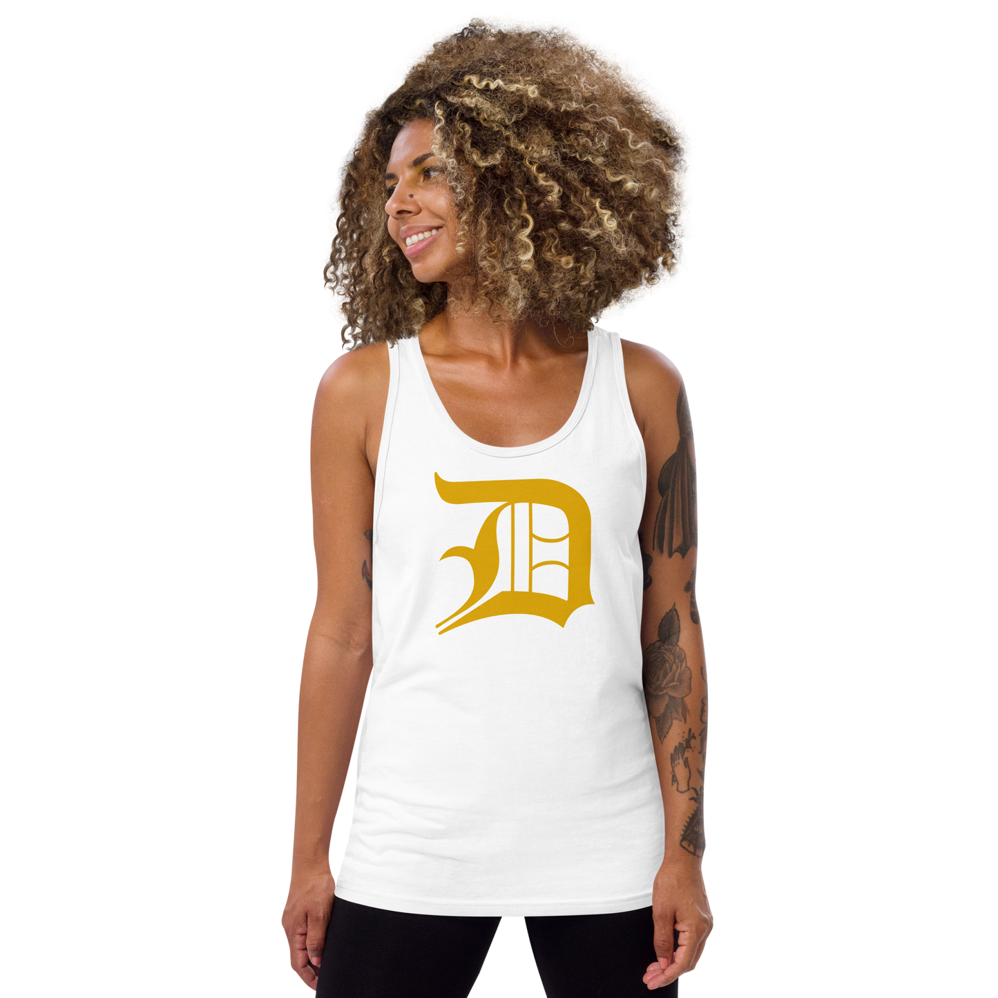 Detroit 'Old English D' Tank Top (Gold) | Unisex Jersey