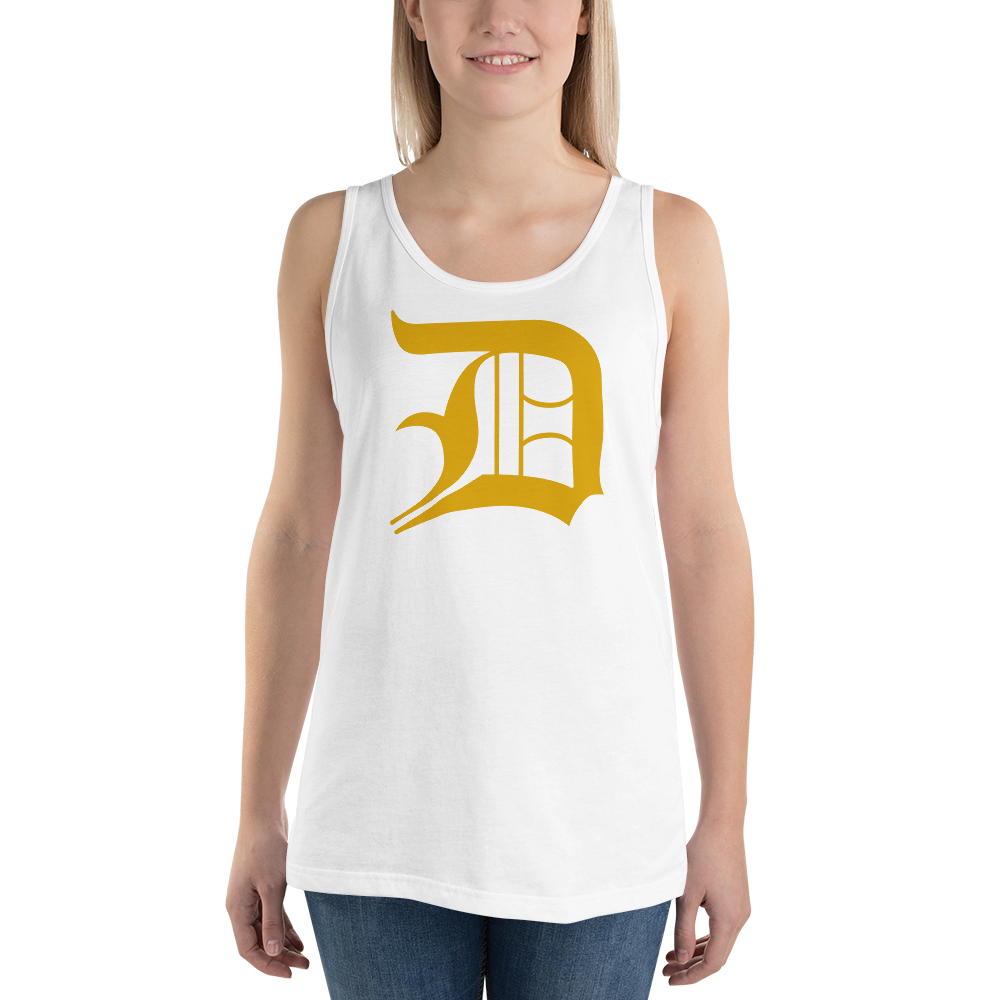 Detroit 'Old English D' Tank Top (Gold) | Unisex Jersey