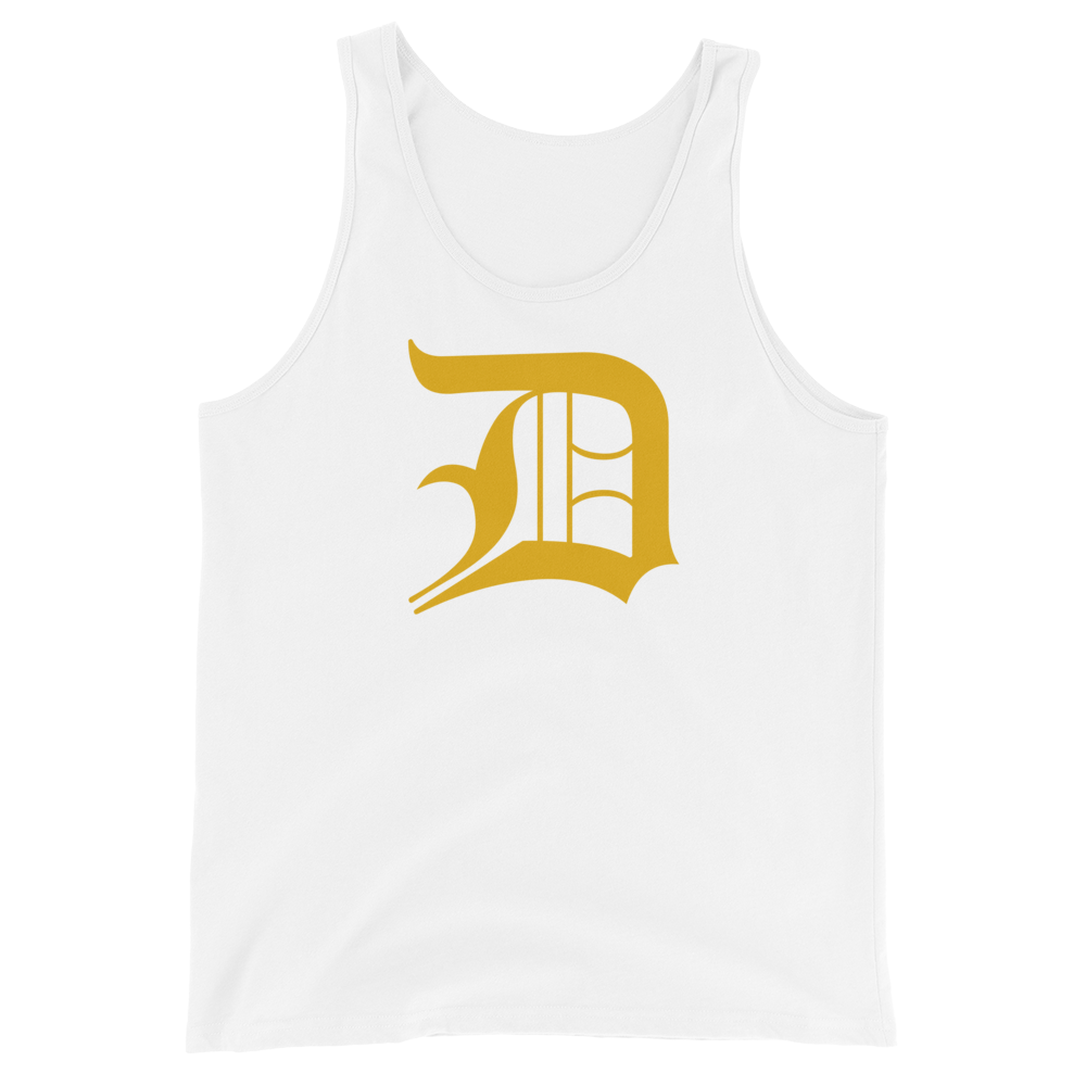 Detroit 'Old English D' Tank Top (Gold) | Unisex Jersey