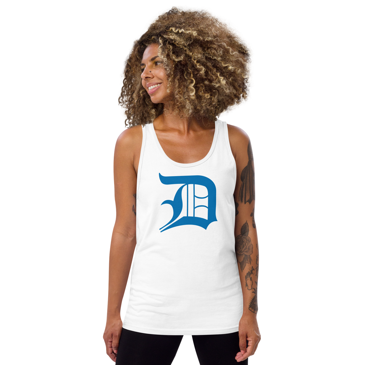 Detroit 'Old English D' Tank Top (Azure) | Unisex Jersey