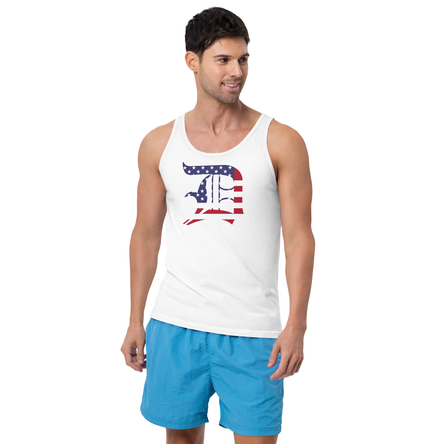 Detroit 'Old English D' Tank Top (Patriotic Edition) | Unisex Jersey