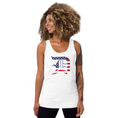 Detroit 'Old English D' Tank Top (Patriotic Edition) | Unisex Jersey