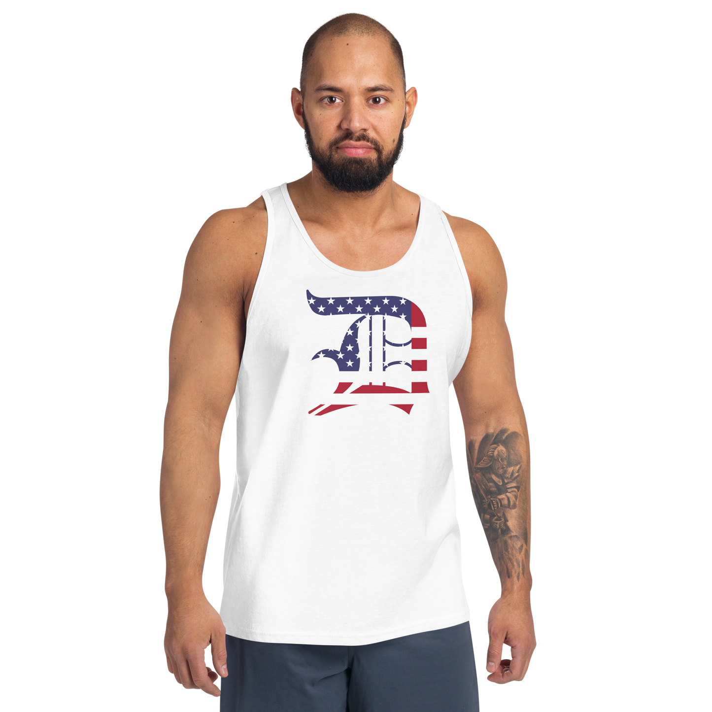 Detroit 'Old English D' Tank Top (Patriotic Edition) | Unisex Jersey