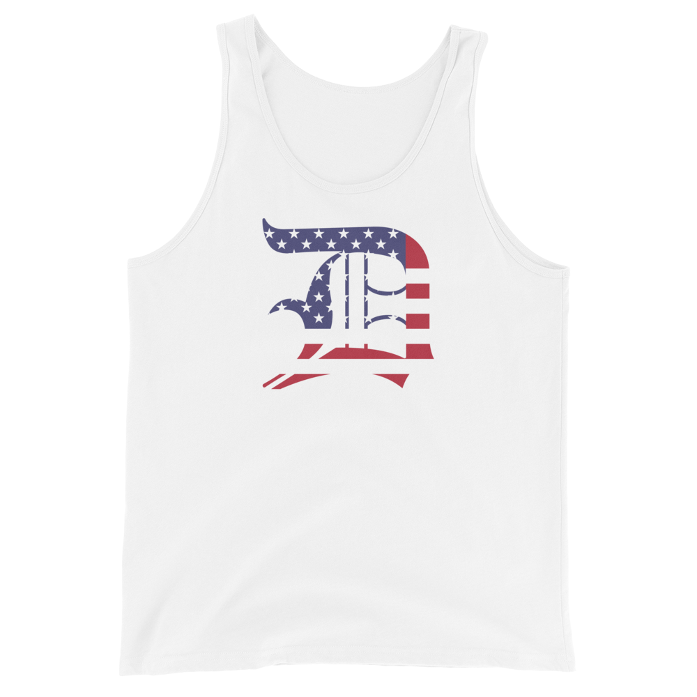 Detroit 'Old English D' Tank Top (Patriotic Edition) | Unisex Jersey