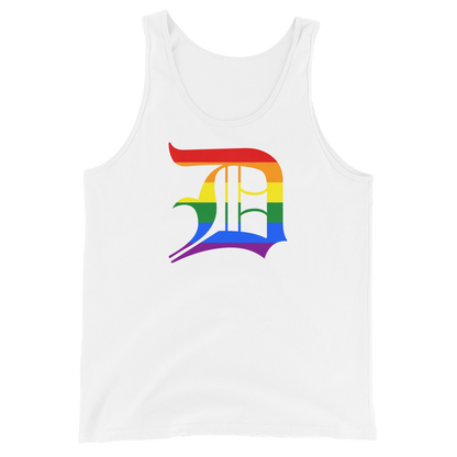 Detroit 'Old English D' Tank Top (Rainbow Pride Edition) | Unisex Jersey