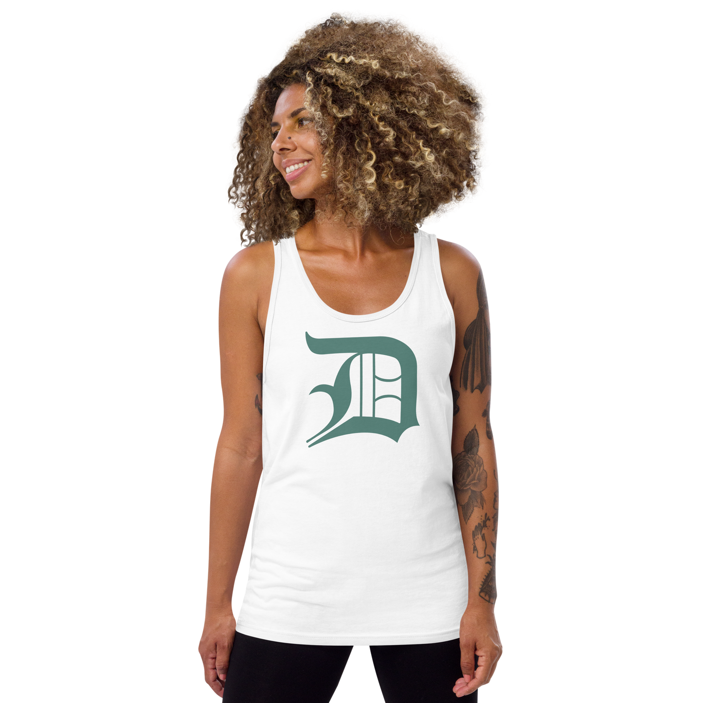 Detroit 'Old English D' Tank Top (Copper Green) | Unisex Jersey