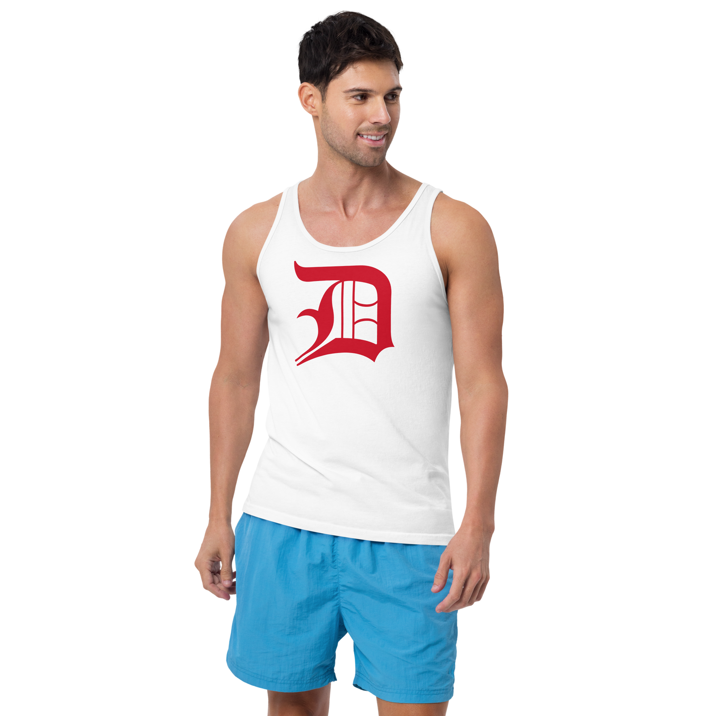 Detroit 'Old English D' Tank Top (Aviform Red) | Unisex Jersey