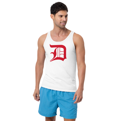 Detroit 'Old English D' Tank Top (Aviform Red) | Unisex Jersey