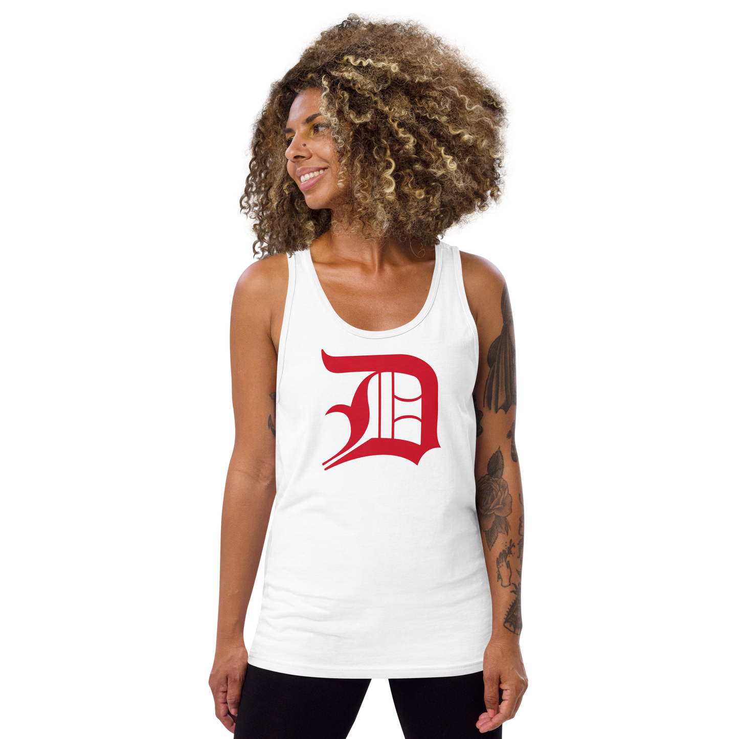 Detroit 'Old English D' Tank Top (Aviform Red) | Unisex Jersey