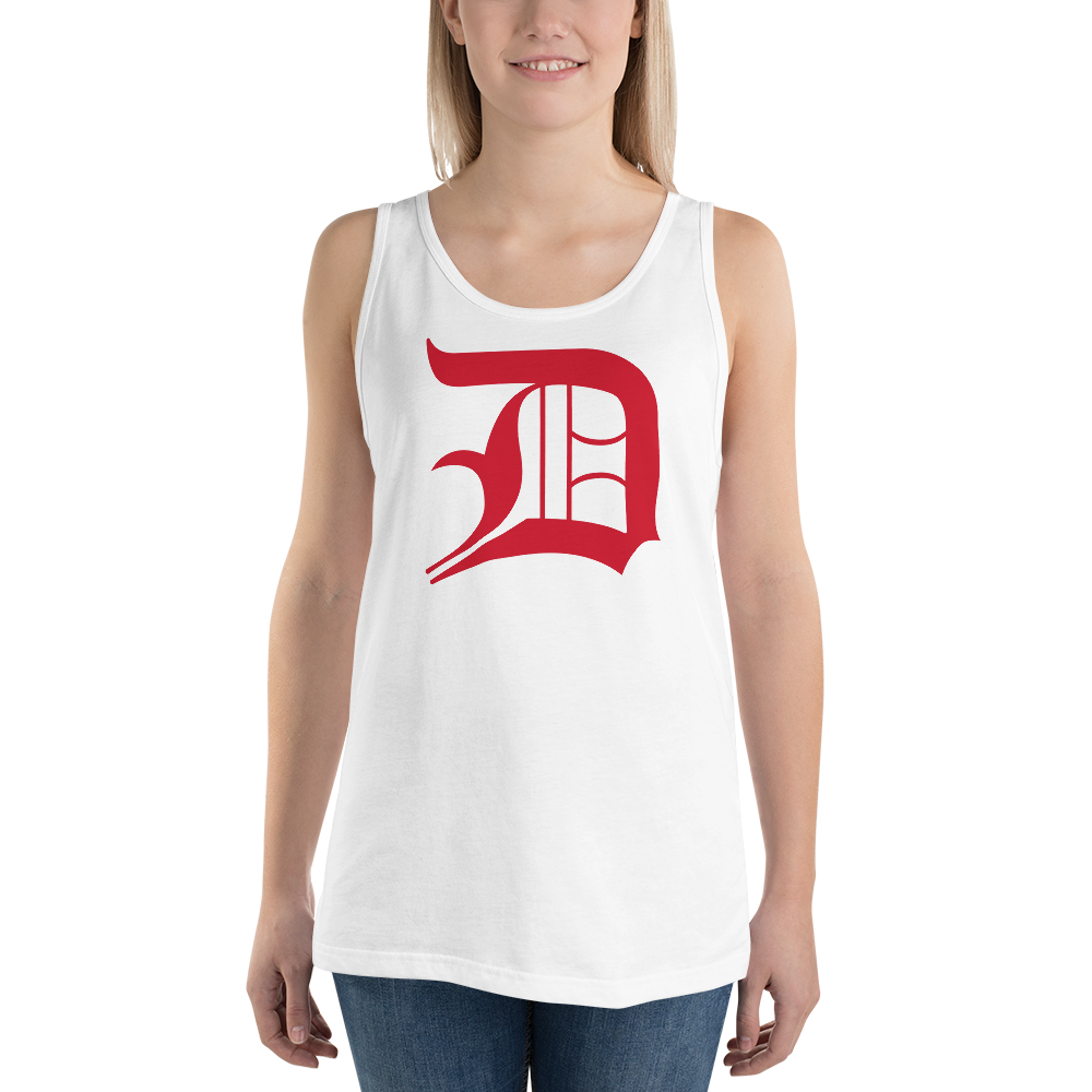 Detroit 'Old English D' Tank Top (Aviform Red) | Unisex Jersey