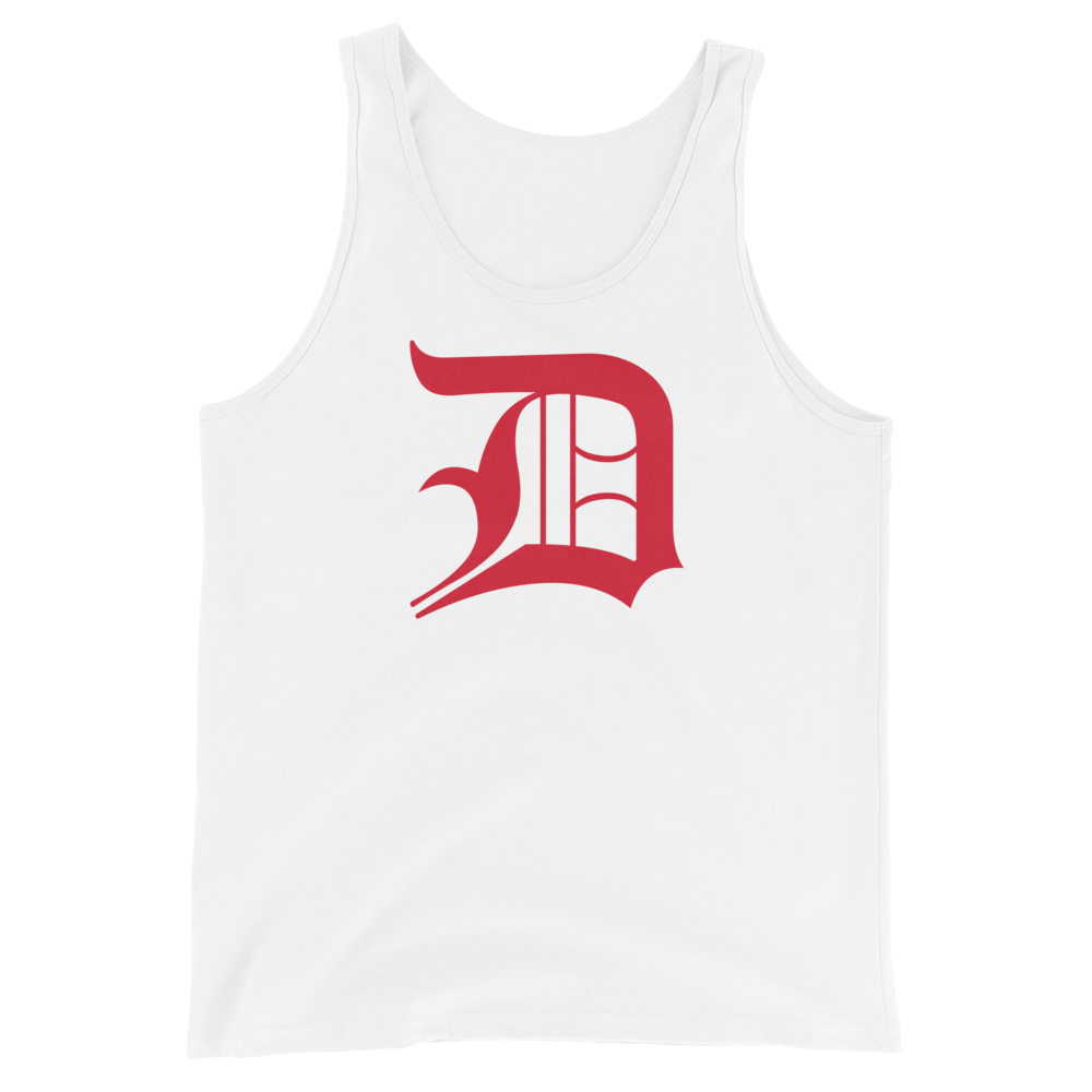 Detroit 'Old English D' Tank Top (Aviform Red) | Unisex Jersey