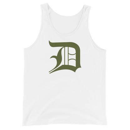 Detroit 'Old English D' Tank Top (Army Green) | Unisex Jersey