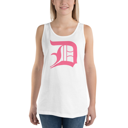 Detroit 'Old English D' Tank Top (Rhodochrosite Pink) | Unisex Jersey