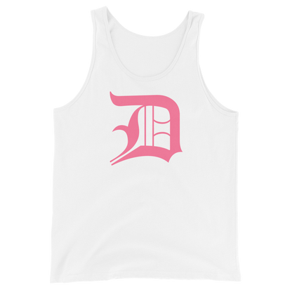 Detroit 'Old English D' Tank Top (Rhodochrosite Pink) | Unisex Jersey