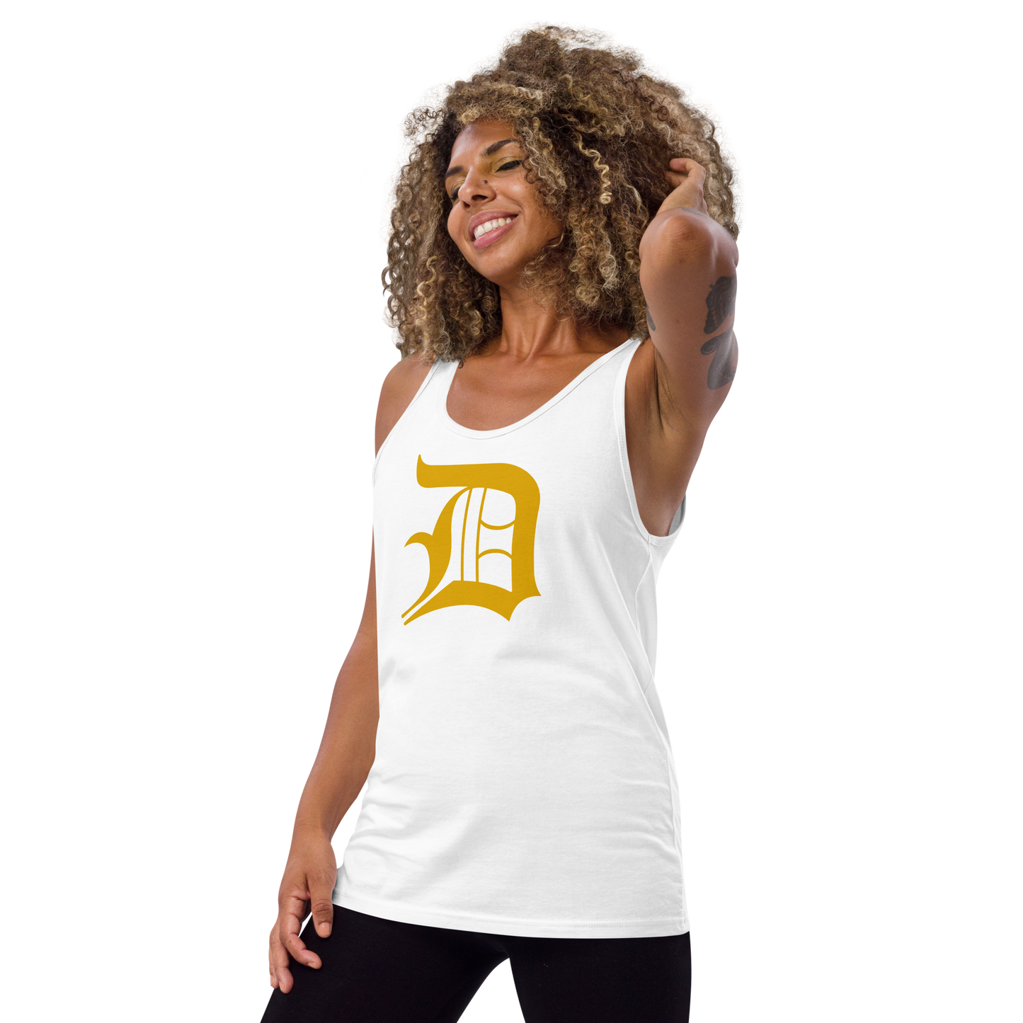 Detroit 'Old English D' Tank Top (Gold) | Unisex Jersey