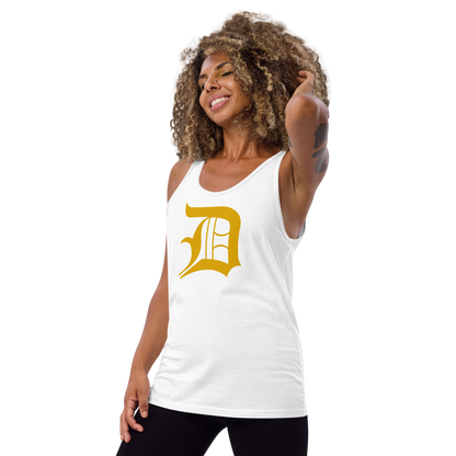 Detroit 'Old English D' Tank Top (Gold) | Unisex Jersey