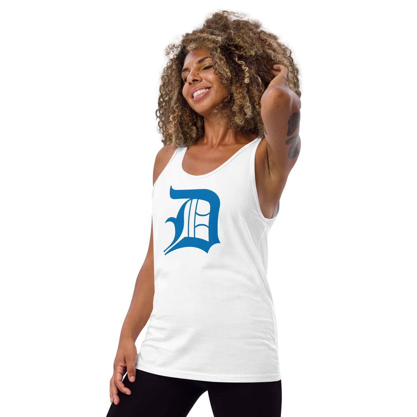 Detroit 'Old English D' Tank Top (Azure) | Unisex Jersey