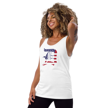 Detroit 'Old English D' Tank Top (Patriotic Edition) | Unisex Jersey