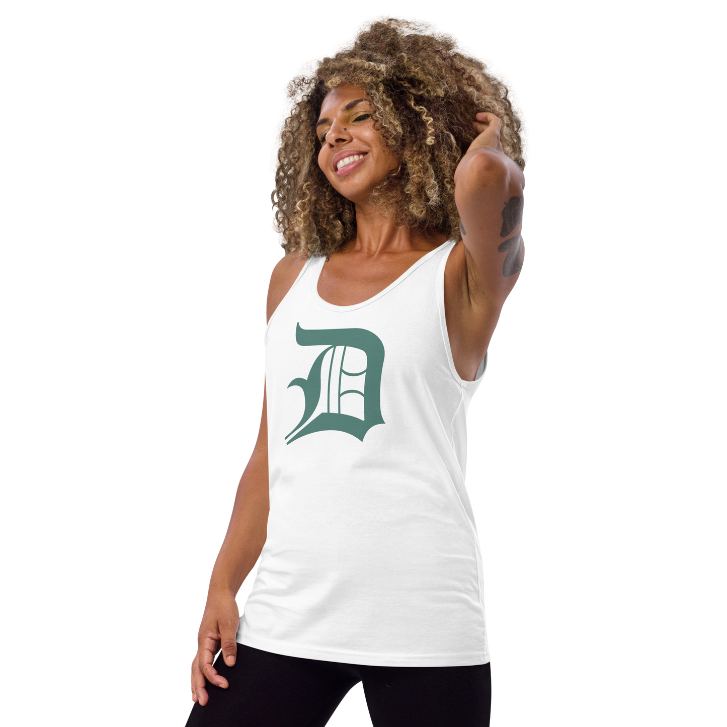 Detroit 'Old English D' Tank Top (Copper Green) | Unisex Jersey