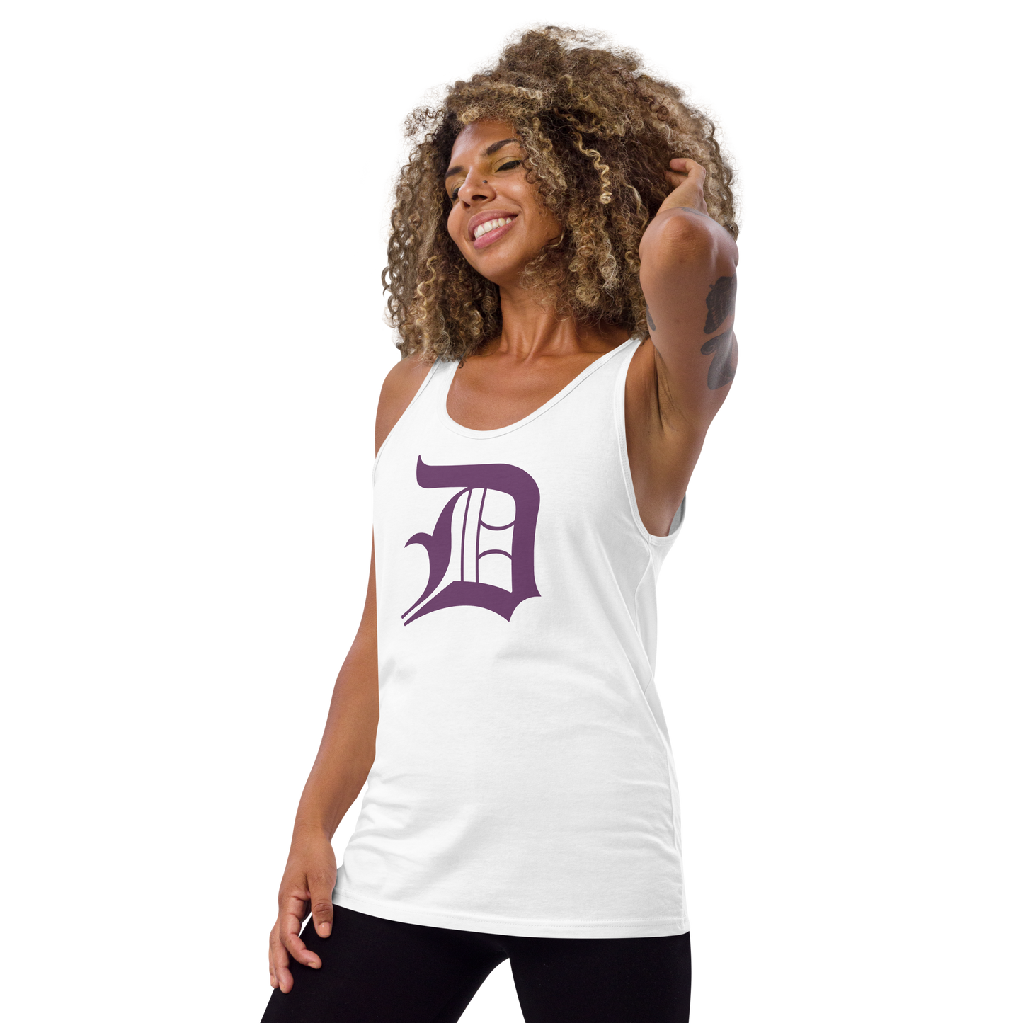 Detroit 'Old English D' Tank Top (Plum) | Unisex Jersey