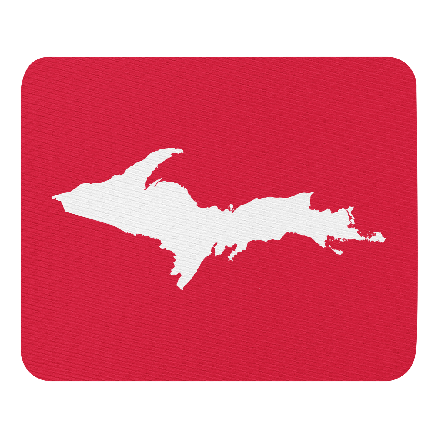 Michigan Upper Peninsula Mousepad (w/ UP Outline) | Lighthouse Red