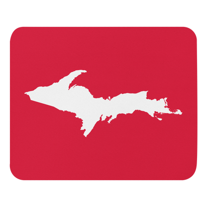 Michigan Upper Peninsula Mousepad (w/ UP Outline) | Lighthouse Red