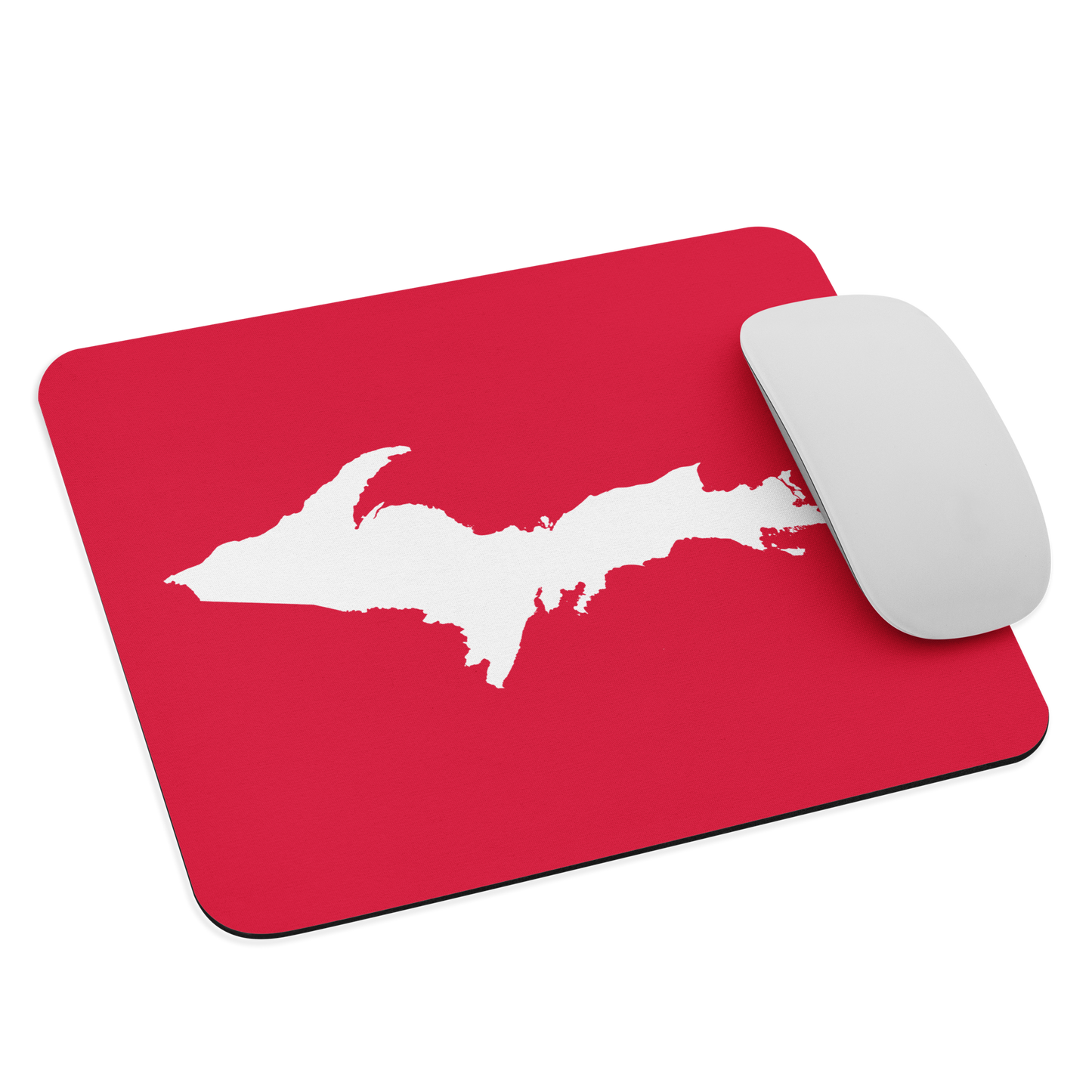 Michigan Upper Peninsula Mousepad (w/ UP Outline) | Lighthouse Red