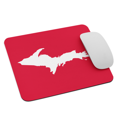 Michigan Upper Peninsula Mousepad (w/ UP Outline) | Lighthouse Red