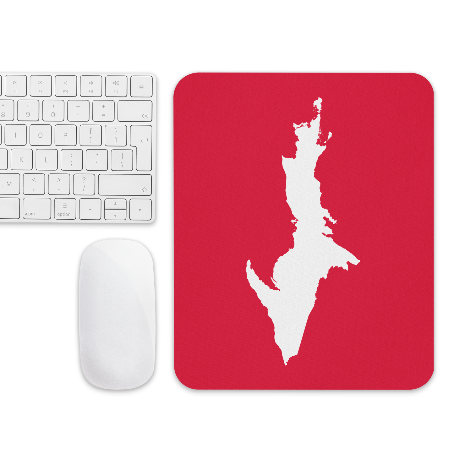 Michigan Upper Peninsula Mousepad (w/ UP Outline) | Lighthouse Red