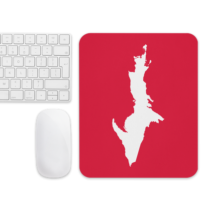 Michigan Upper Peninsula Mousepad (w/ UP Outline) | Lighthouse Red