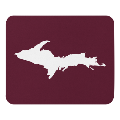 Michigan Upper Peninsula Mousepad (w/ UP Outline) | Old Mission Burgundy