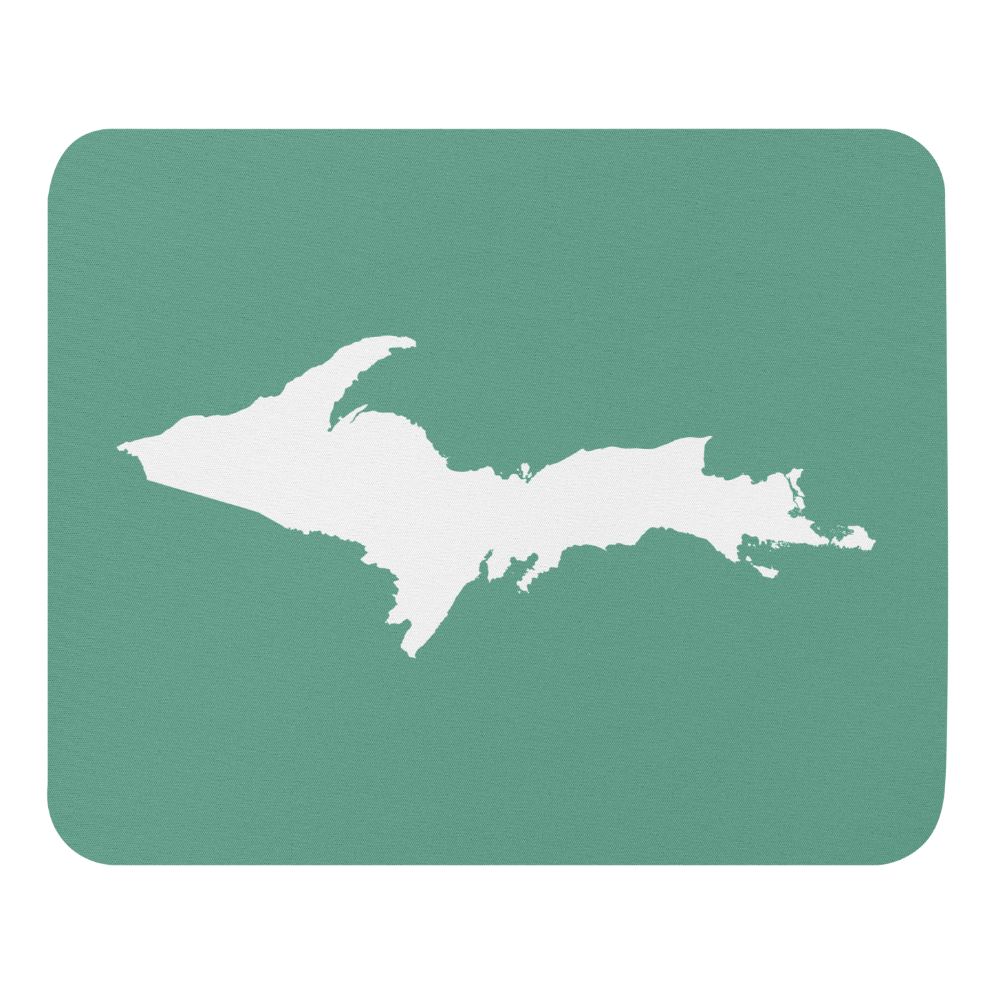 Michigan Upper Peninsula Mousepad (w/ UP Outline) | Metallic Mint Green